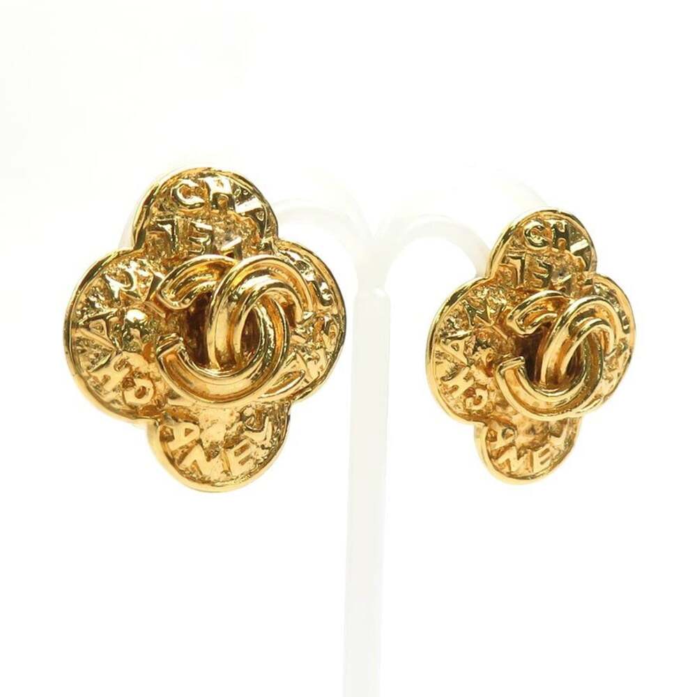 Chanel Cc Logo Clip-On Earrings Gold- #222078C70B - Picture 2 of 5
